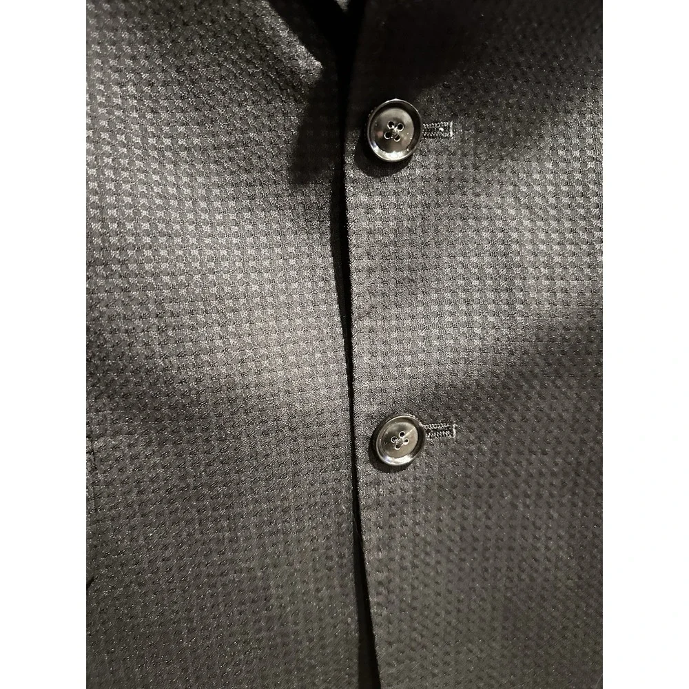 Ted Baker 46R Black Square Textured Check Soft Shoulder Blazer Jacket Sport Coat